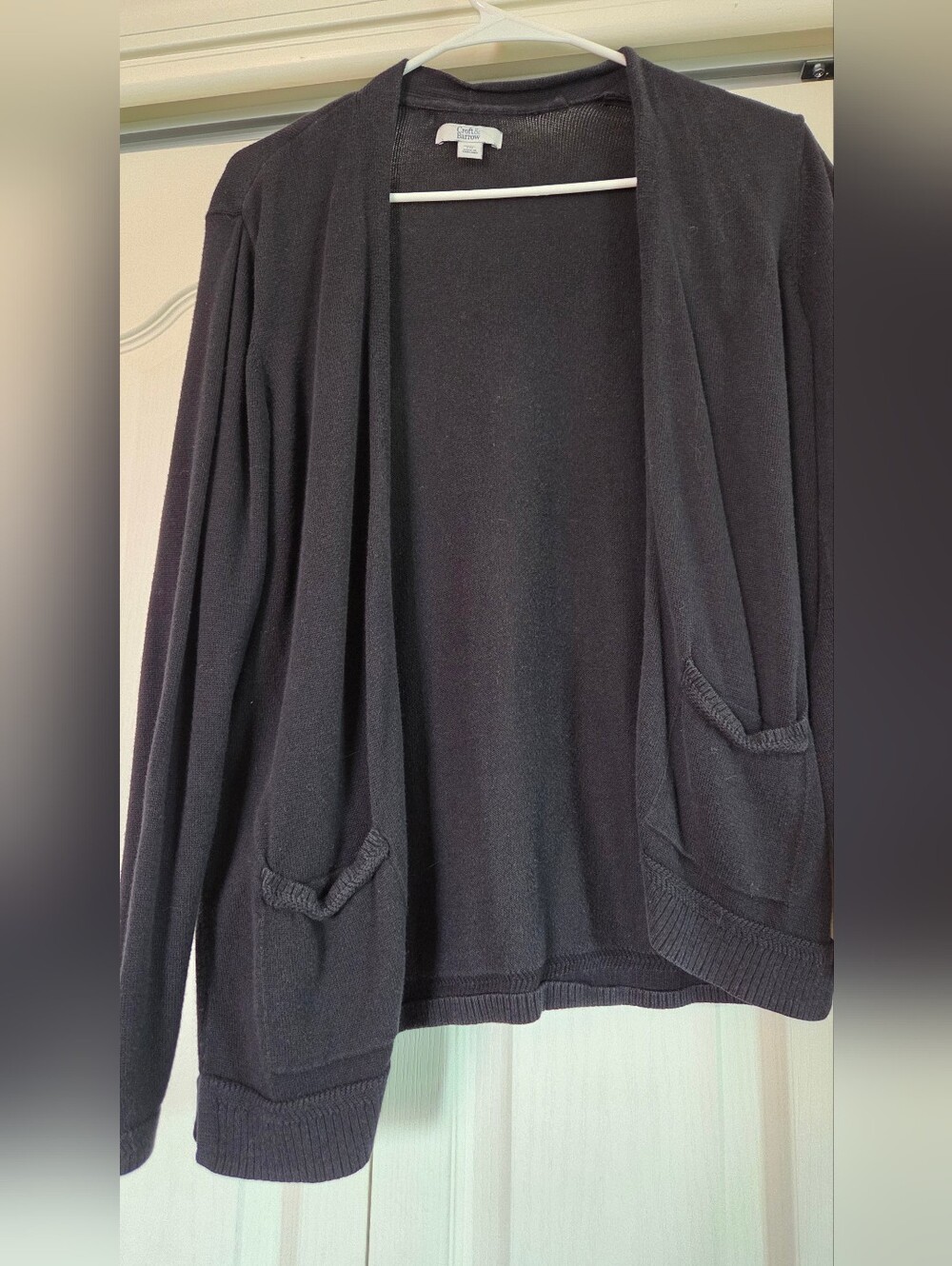 Croft & Barrow Black Open-Front Pocket Cardigan